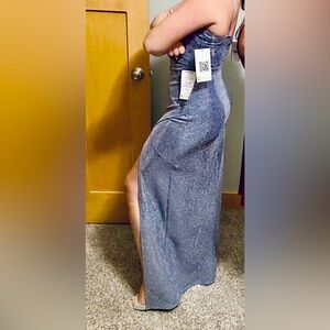 Sparkling Periwinkle/Silver sparkling Evening Gown